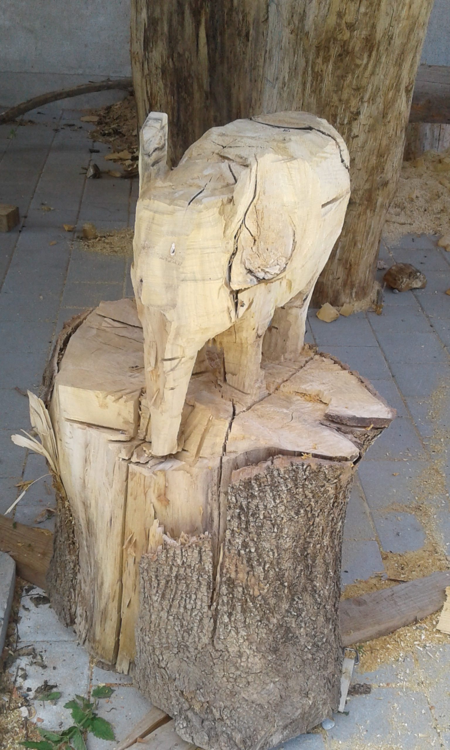 Holzskulptur Elefant